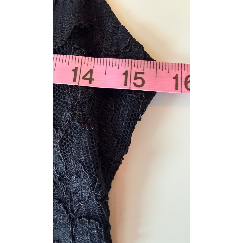 Rampage VTG 90s Y2K Stretch Lace Corset Tie Back Black Mini Dress S - Picture 7 of 8